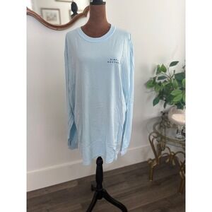 Simply Southern Truck Dog Light Blue Long‎ Sleeve Shirt Women 2XL XXL